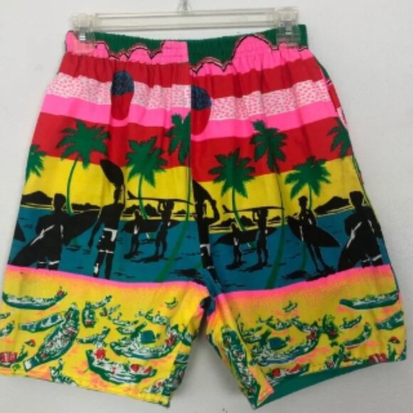 Vintage Local Motion Reversible Surf Print Shorts - Picture 1 of 6